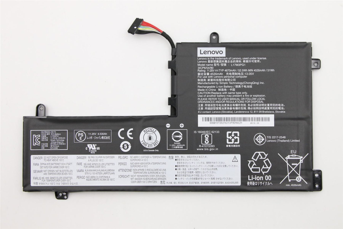 Batterie Lenovo Légion Y540-17IRH-PG0 11,25 V 52,5 W 5B10W69449