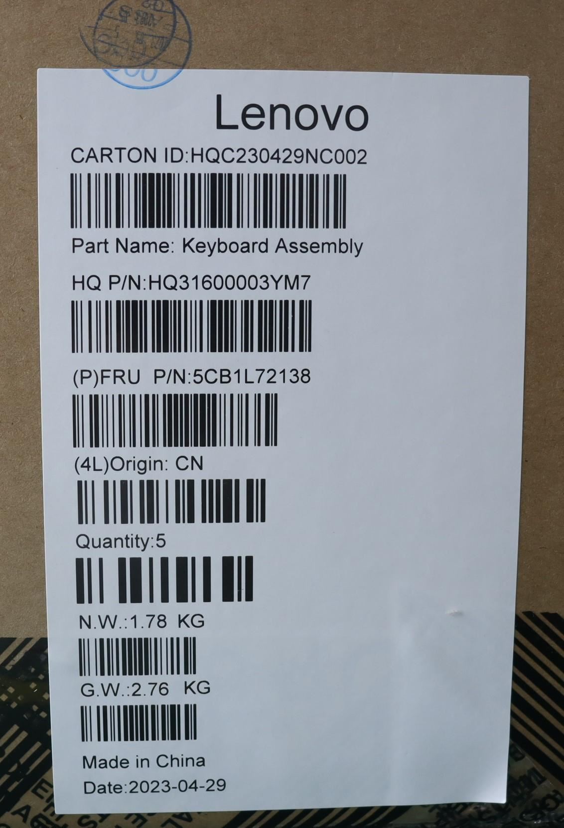 Lenovo IdeaPad 5 14APH8 Palmrest Cover Touchpad Keyboard German 5CB1L72138