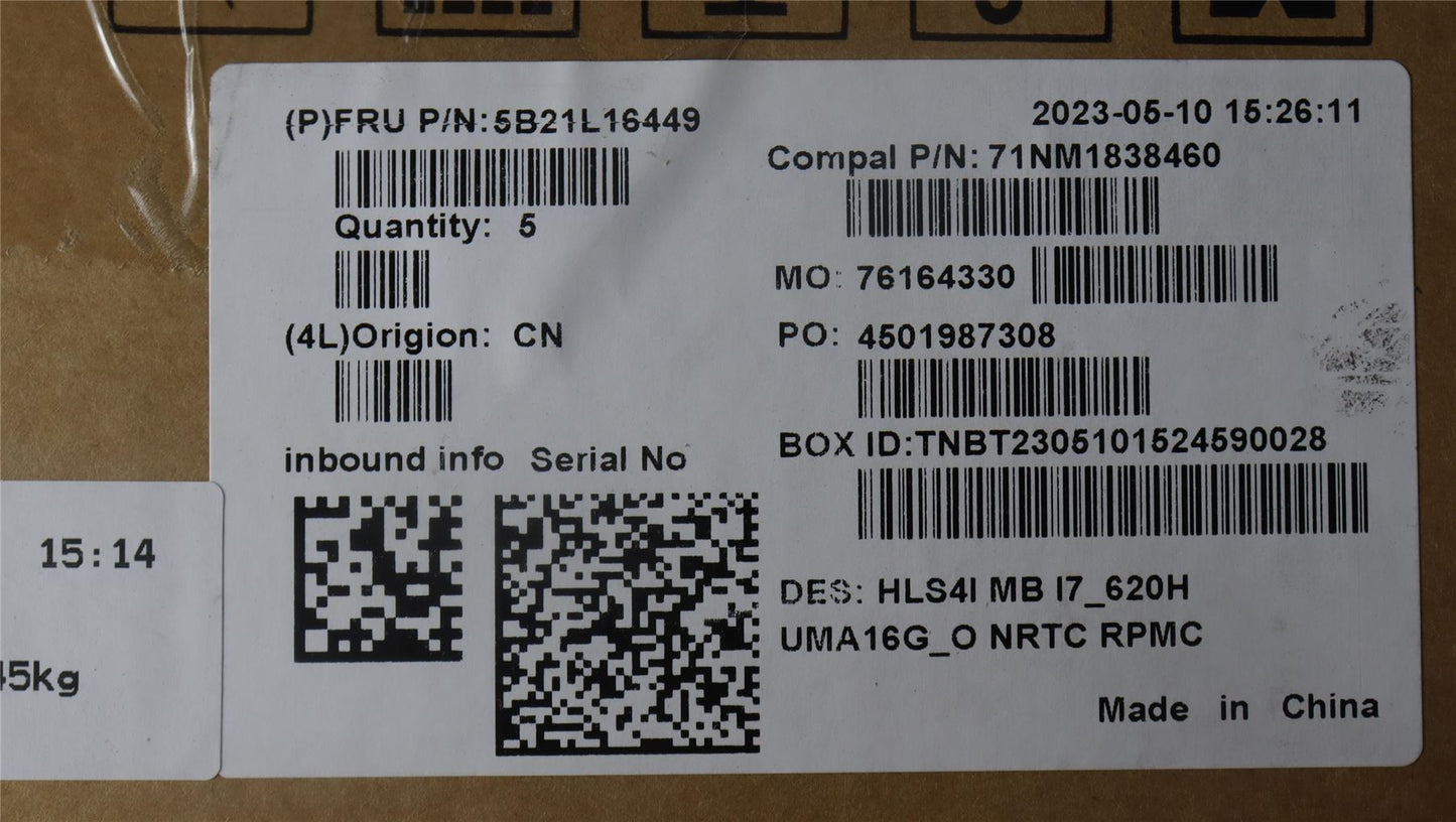 Lenovo IdeaPad 5 14IRL8 Motherboard Mainboard UMA INTELI713620H 16G 5B21L16449