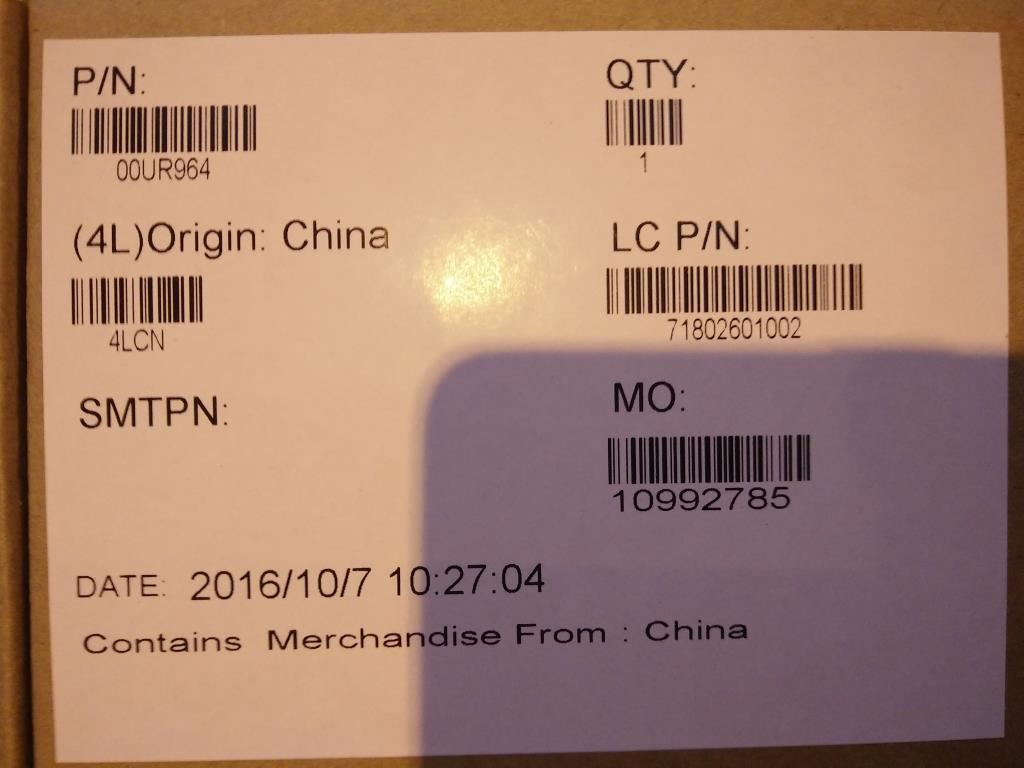 Lenovo CS14W_3+2BCP,MYLR,BLK,SKY,SUN Board 00UR964