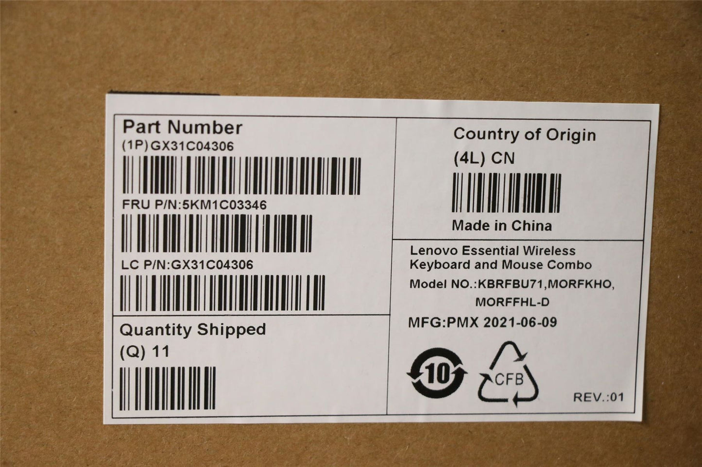 Lenovo IdeaCentre 3-24IMB05 3-22IMB05 Wireless Keyboard Mouse Arabic 5KM1C03346