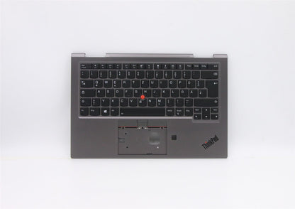 Lenovo Yoga X1 4th Keyboard Palmrest Top Cover German Grey Backlit 5M10V24850