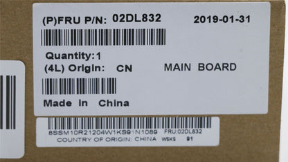 Lenovo FRU LBL i7-8565U NVP Y-TPM WIN 02DL832
