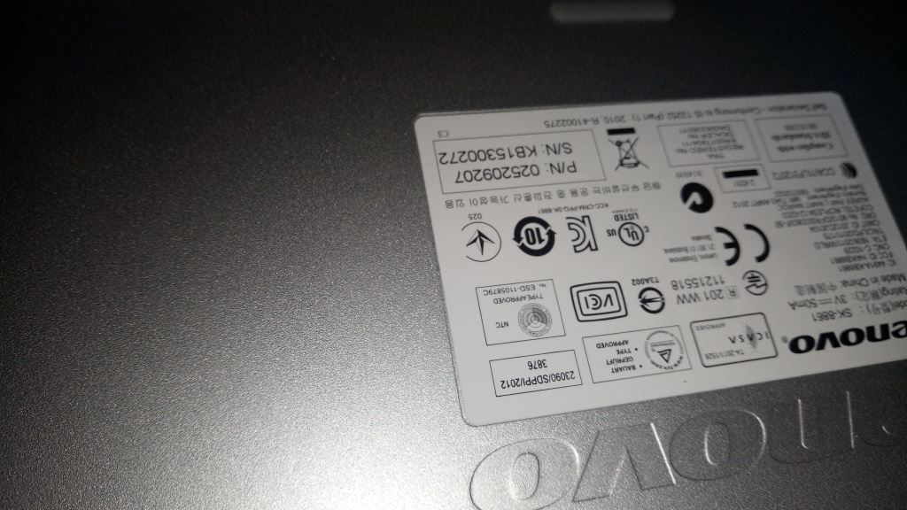 Lenovo Liteon SK-8861(TH) 2.4G KB-Silver8 Keyboard 25209207