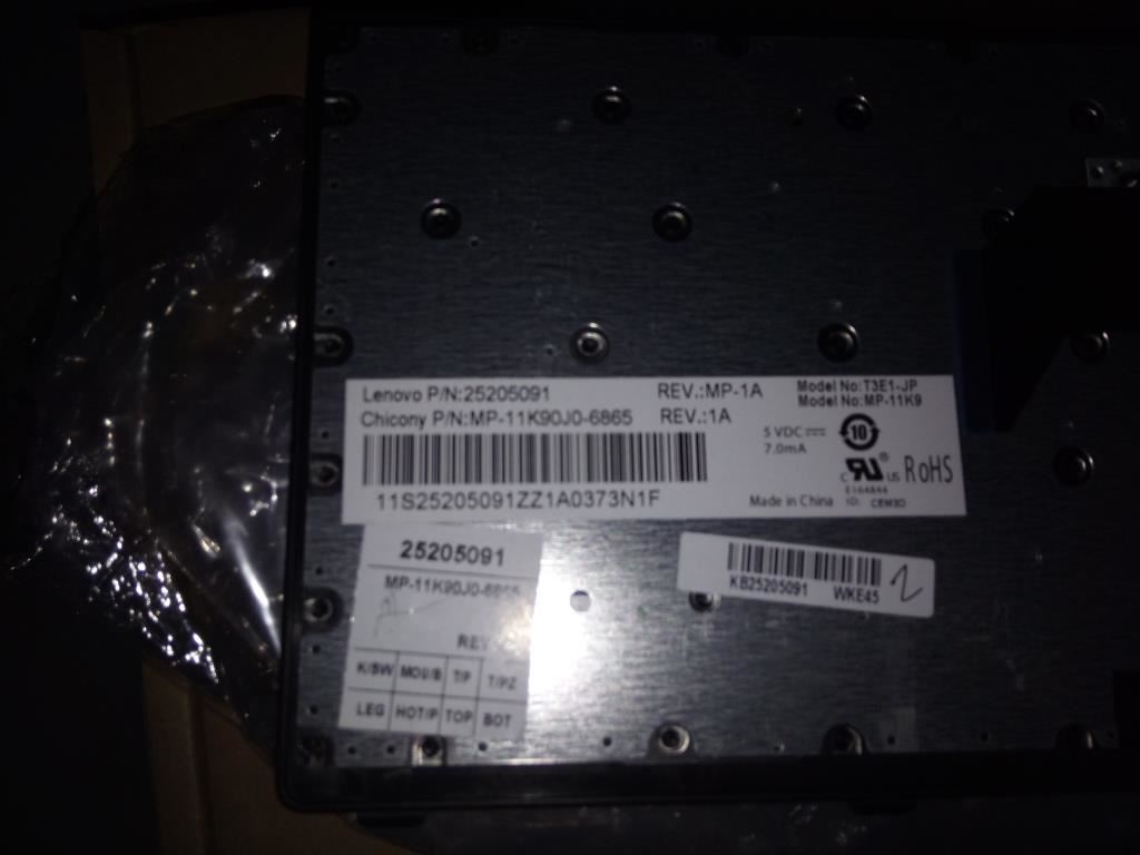 Lenovo CCYT3E1Jap88keyBLKKeyBlackF KBD Keyboard 25205091