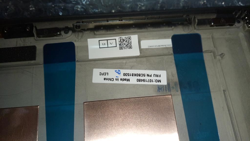 Lenovo Miix 700-12ISK LCD Cover Rear Back Housing Black 5CB0K81530