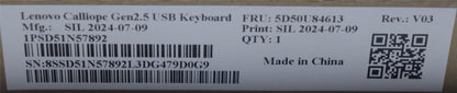 Lenovo DT_KYB Calliope USB G2.5 BK_KZN 5D50U84613