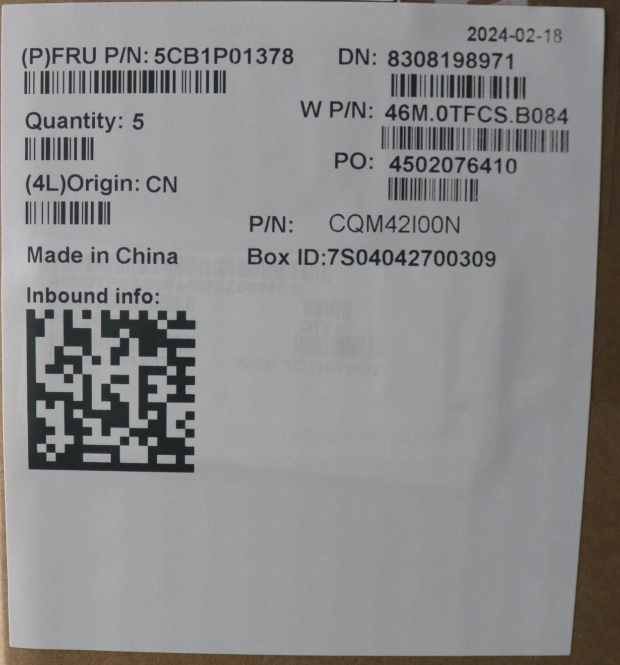 Lenovo ThinkBook 16 G6 IRL Palmrest Cover Touchpad Keyboard Nordic 5CB1P01378