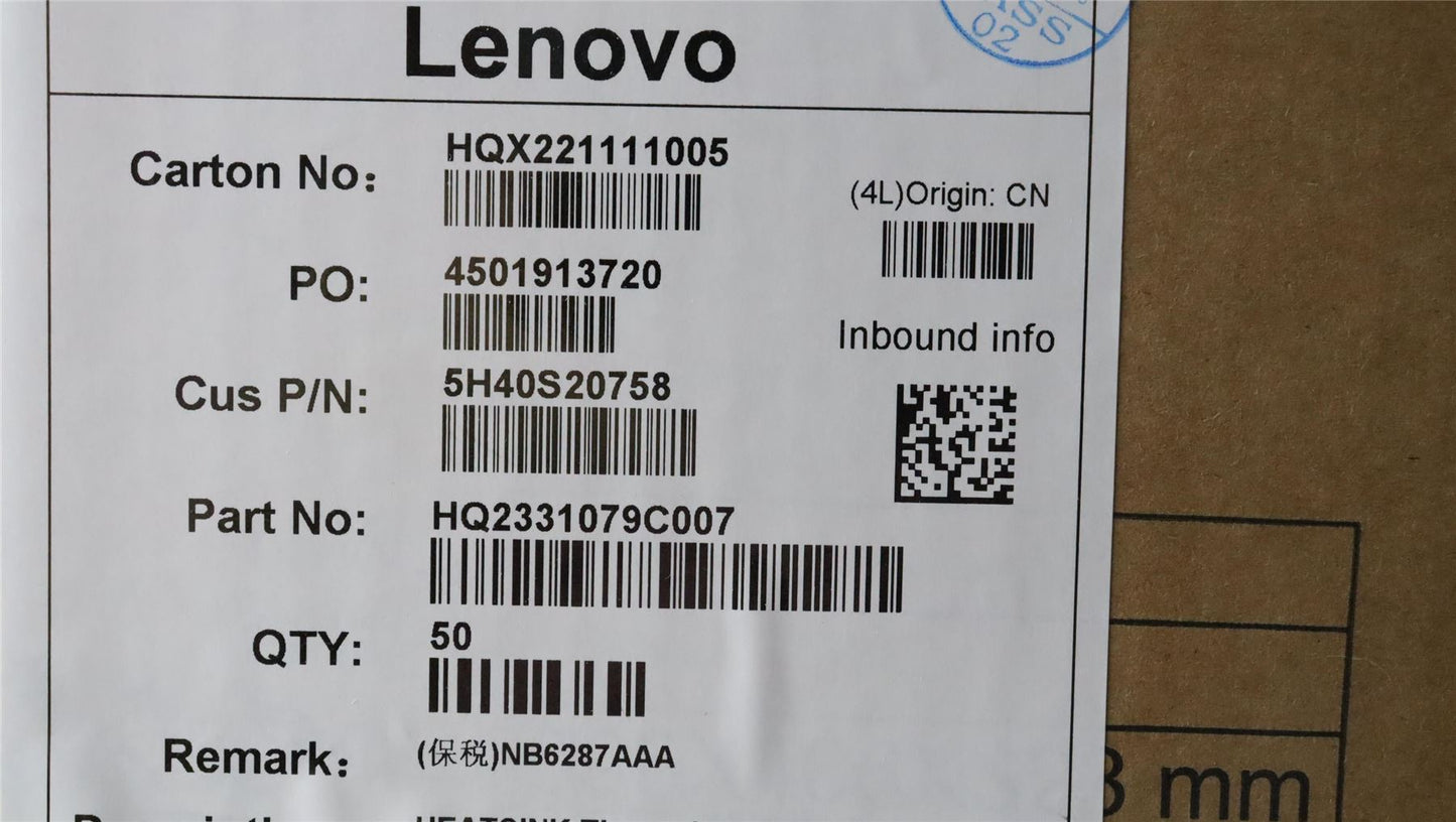 Lenovo 5H40S20758 Thermal module H 82WU_UMA_HY