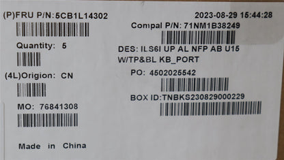 Lenovo UpperCase_POR C82XF NFP AB BL AL 5CB1L14302