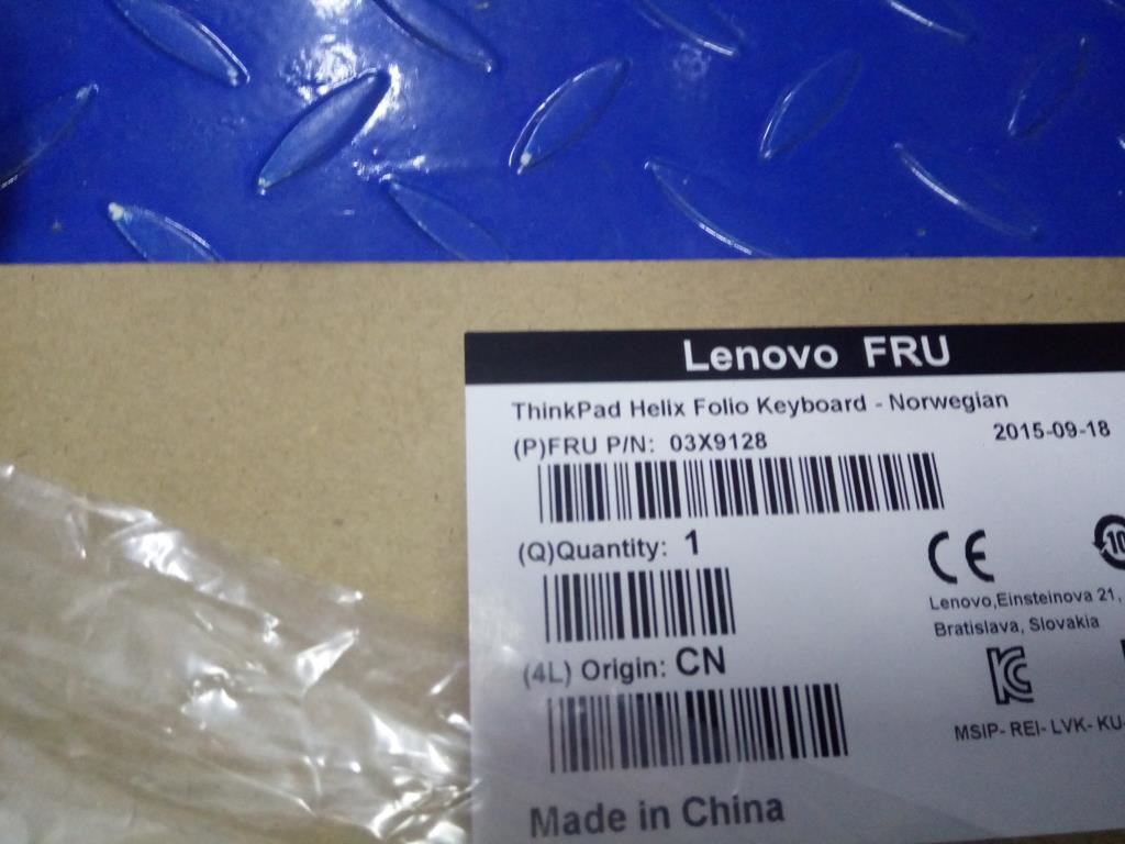 Lenovo TP Helix Folio KBD NOR Norwegian Keyboard 03X9128
