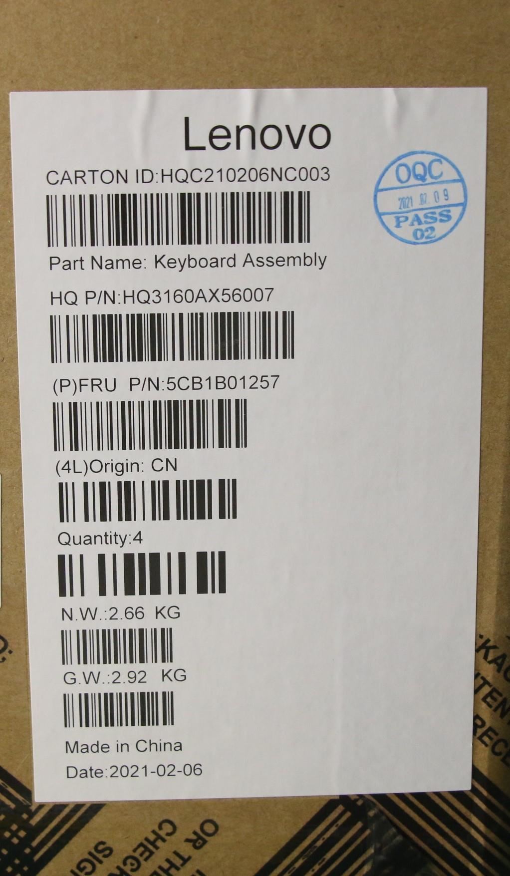 Lenovo Yoga 7-13ITL05 Keyboard Palmrest Top Cover Hebrew Grey 5CB1B01257