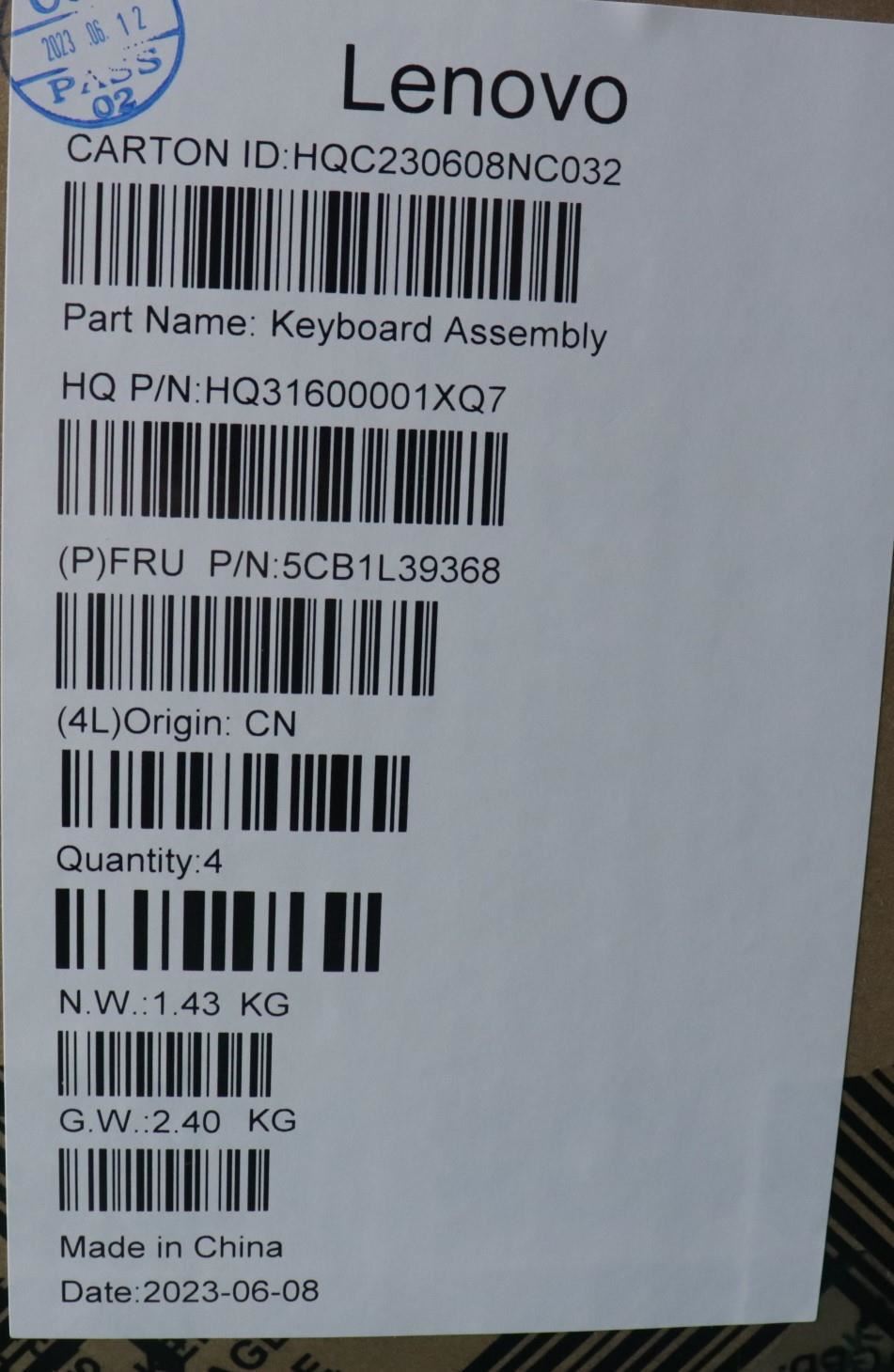 Lenovo Yoga 7 14IRH8 Palmrest Cover Touchpad Keyboard Arabic 5CB1L39368