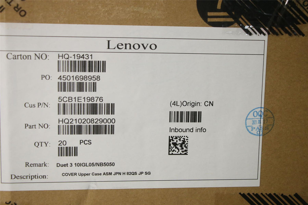 Lenovo COVER Upper Case ASM JPN H 82QS JP SG Japanese Keyboard 5CB1E19876