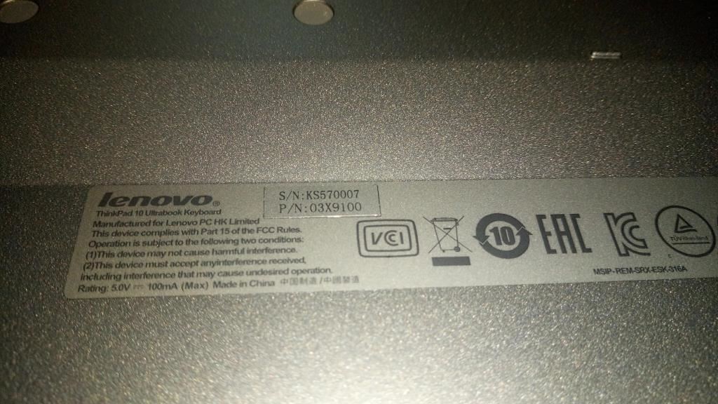 Lenovo Ella 2 ULT KYD-SLN Keyboard 03X9100