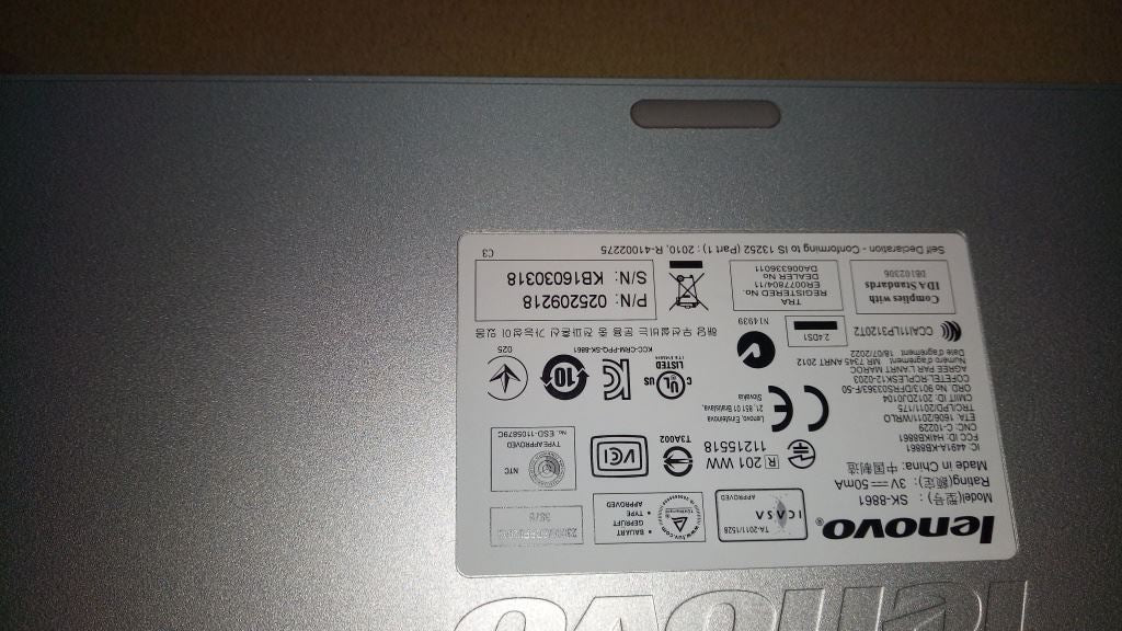 Lenovo Liteon SK-8861(TR) 2.4G KB-Silver8 Turkish Keyboard 25209218