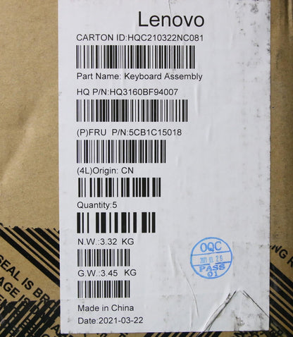Lenovo IdeaPad 7 13ACN05 Keyboard Palmrest Top Cover French Iron Grey 5CB1C15018