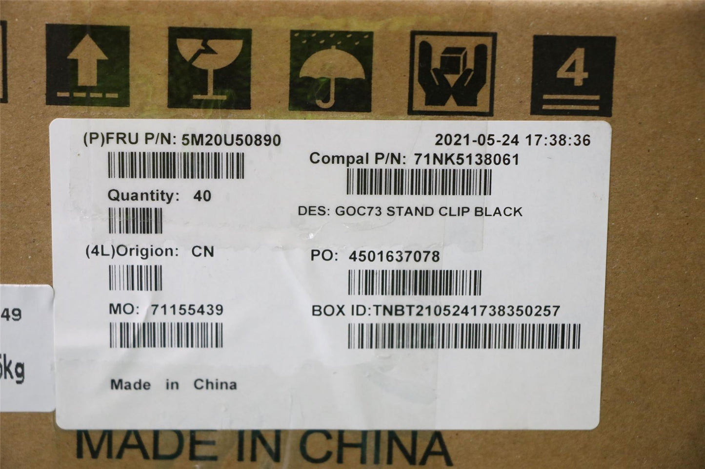 Lenovo Stand cable clip,BLK,A360 27 5M20U50890