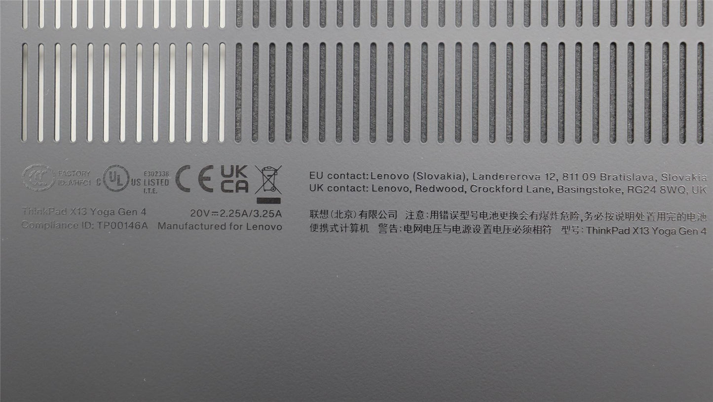 Lenovo FRU X13YG4_D_COVER_WW_SUB_ASSY_BK 5CB1L57726