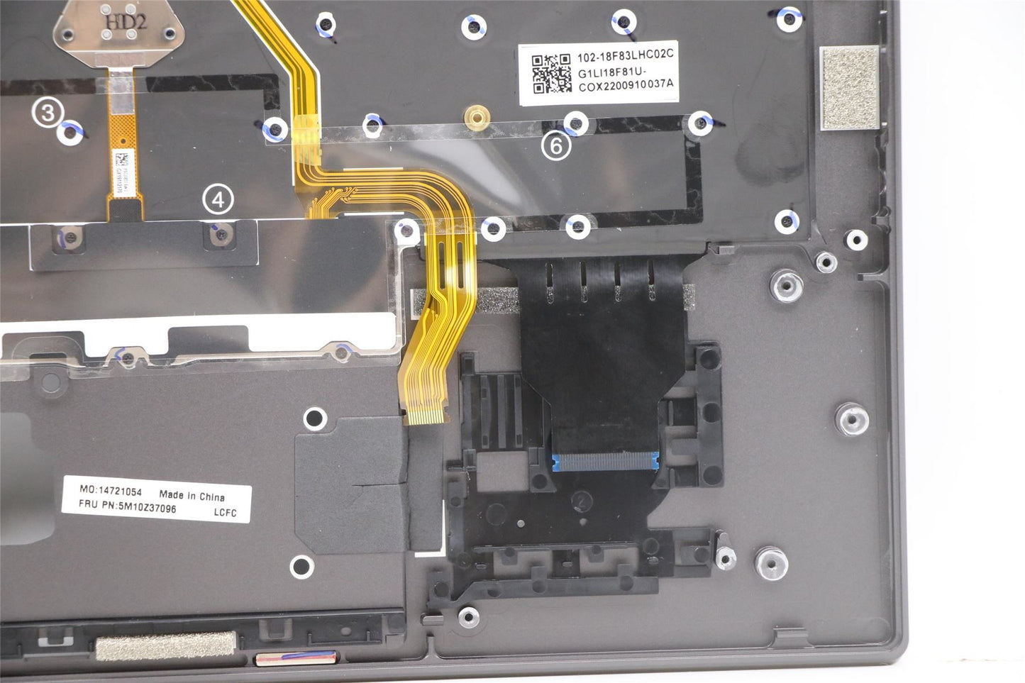 Lenovo ThinkPad X1 5th Gen Keyboard Palmrest Top Cover Hebrew 5M10Z37096