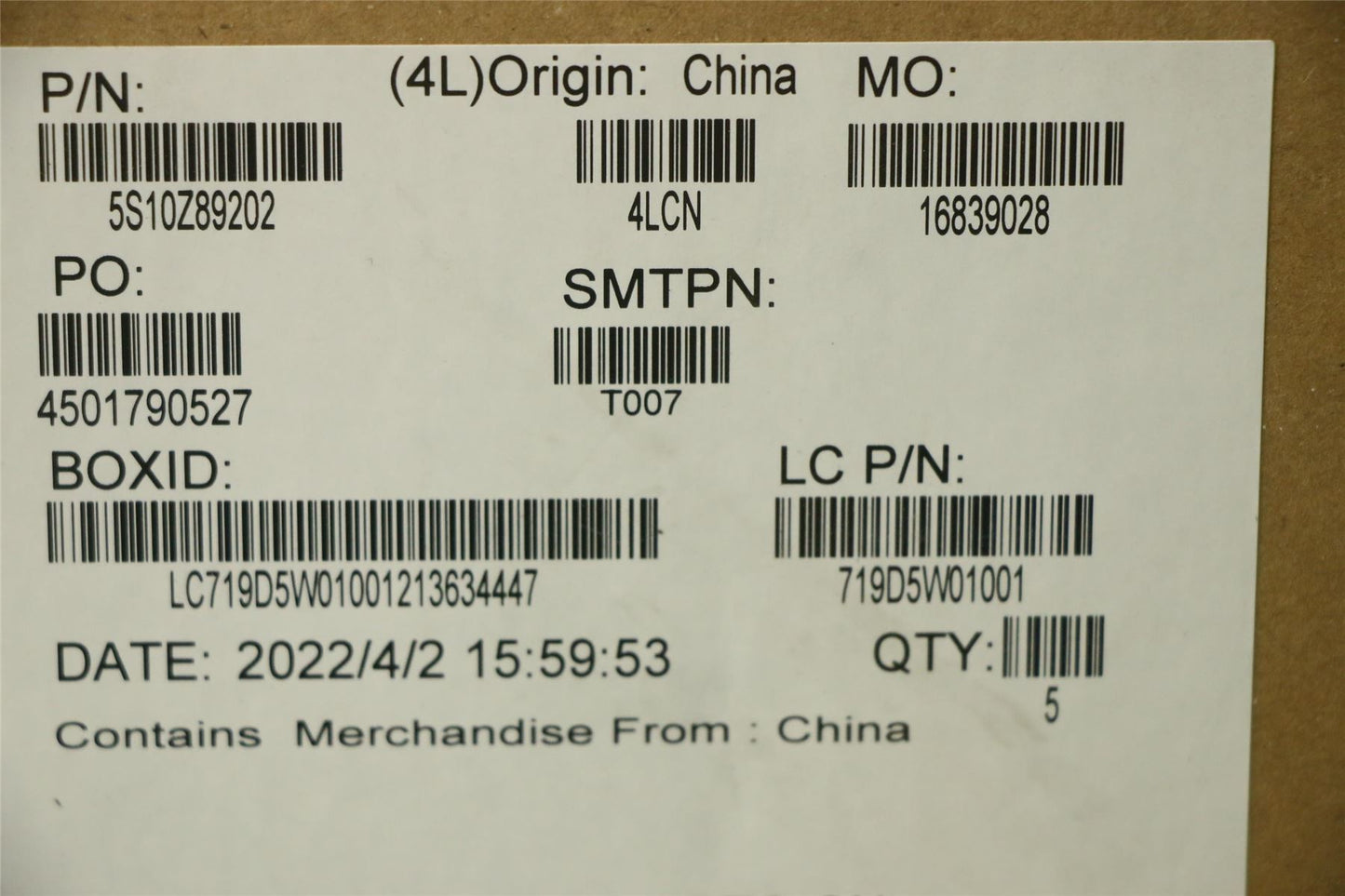 Lenovo SCREW FRU GriffinP 1.0 Intel Screw_KIT 5S10Z89202