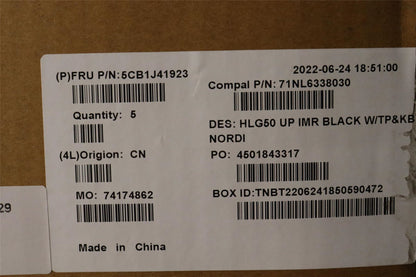 Lenovo IdeaPad 3 15ARH7 Palmrest Cover Touchpad Keyboard Nordic Black 5CB1J41923