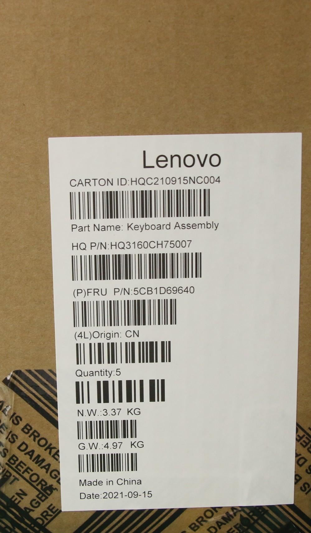 Lenovo Chromebook 15IJL6 Keyboard Palmrest Top Cover UK Grey 5CB1D69640