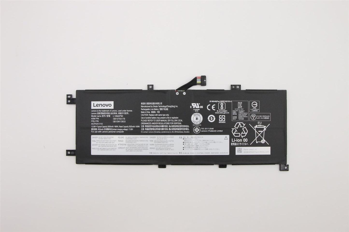 Lenovo ThinkPad L13 2 L13 Battery 15.36V 46Wh 02DL030