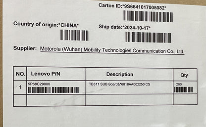 Lenovo TB311 SUB Board&*6818AA002250 CS Board 5P68C29000