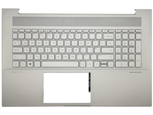 Genuine HP Envy 17-CH 17-CK Palmrest Cover Keyboard UK Silver Backlit M45795-031