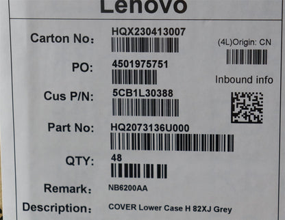 Lenovo Lower Case H 82XJ Grey 5CB1L30388