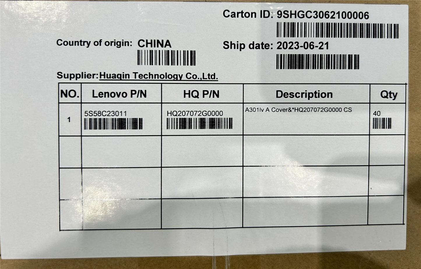 Lenovo M10 5G TB360ZU Bezel front trim frame Cover Black 5S58C23011