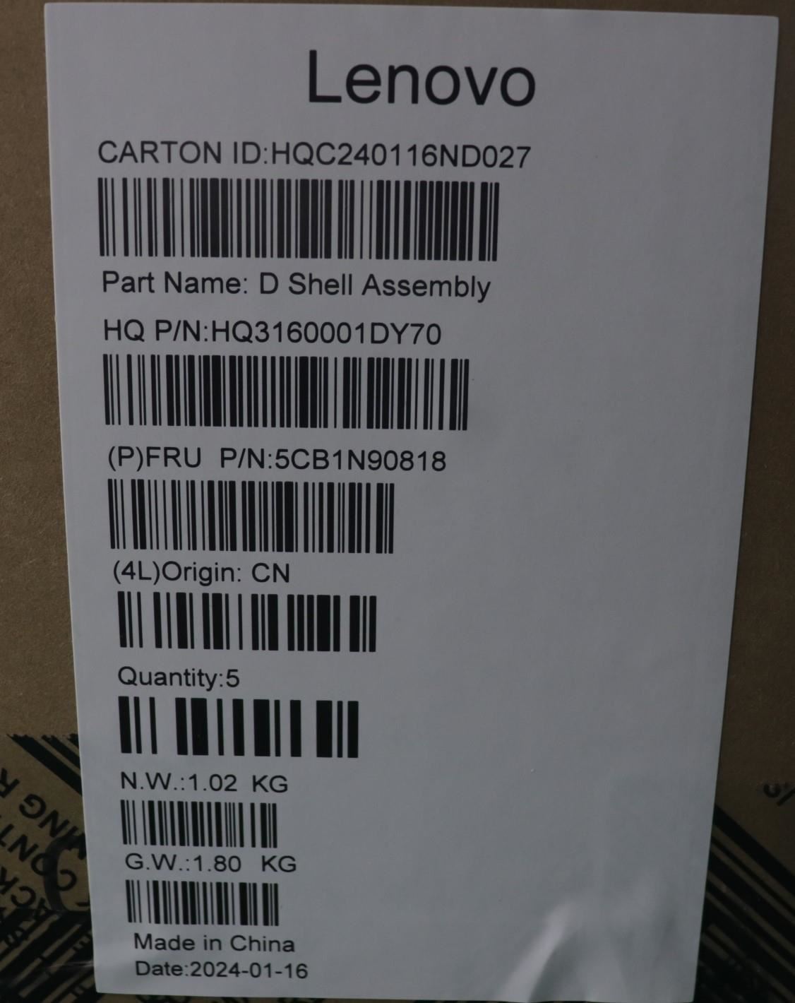 Lenovo Lower Case H 83E3 LG 5CB1N90818