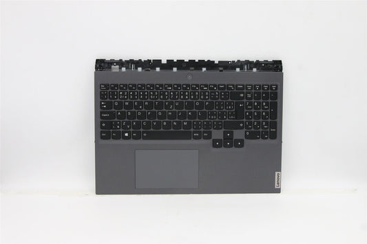 Lenovo Legion 5 Pro-16ACH6H Keyboard Palmrest Top Cover Grey Backlit 5CB1C14883