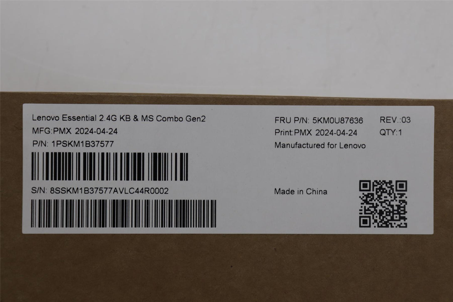 Lenovo WL KM Calliope BK UKR 5KM0U87636
