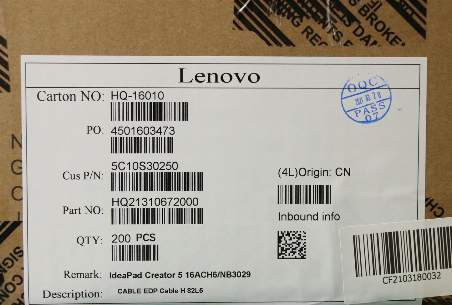 Lenovo Pro 5-16ACH6 5 Pro-16ACH6 Cable Lcd Screen Display LED 5C10S30250