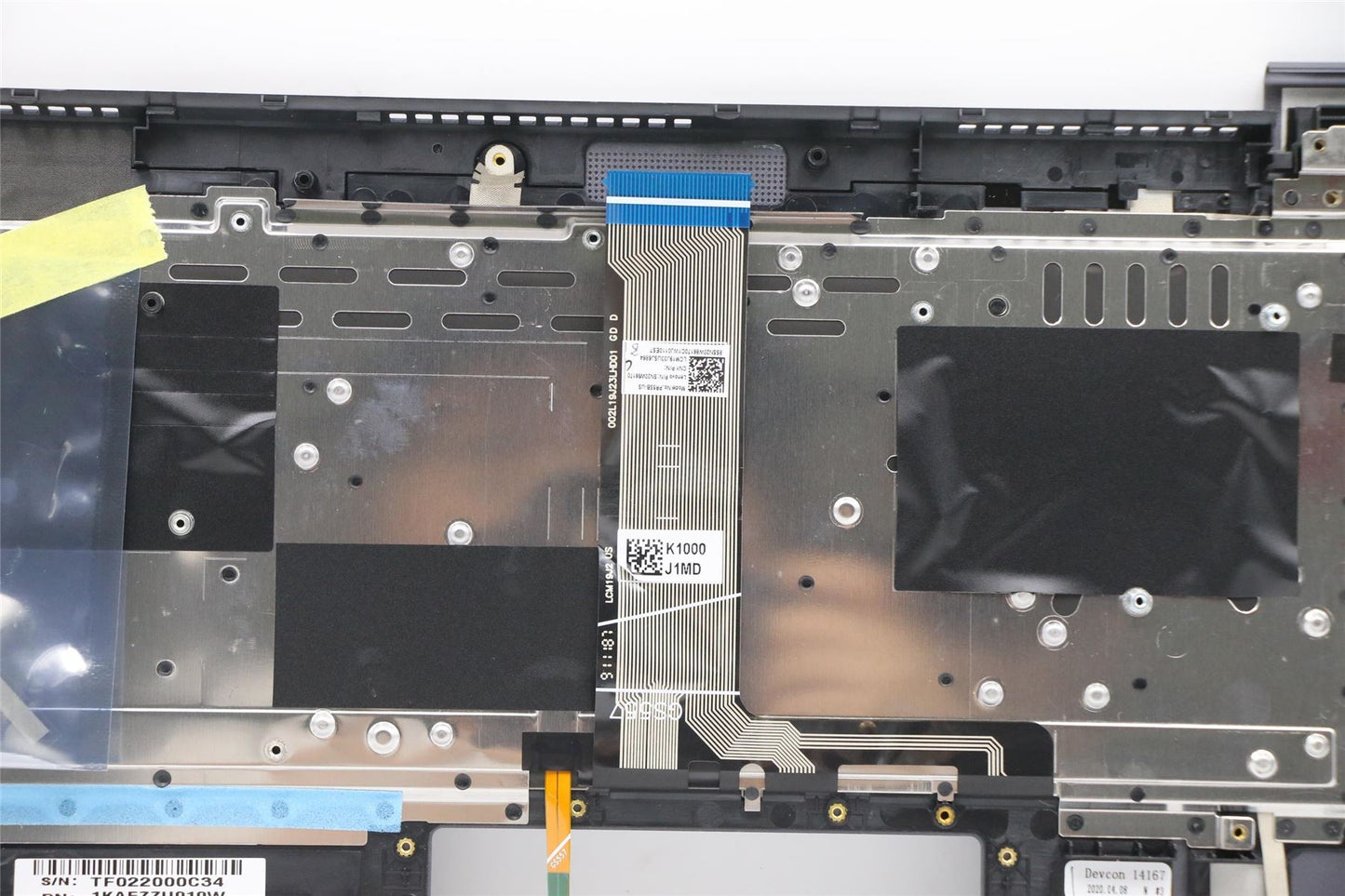 Lenovo Yoga 7-15IIL05 Keyboard Palmrest Top Cover US Grey 5CB0X55816
