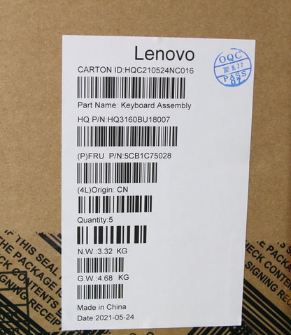Lenovo Upper Case ASM_USA ENG H82L5STOUMA 5CB1C75028