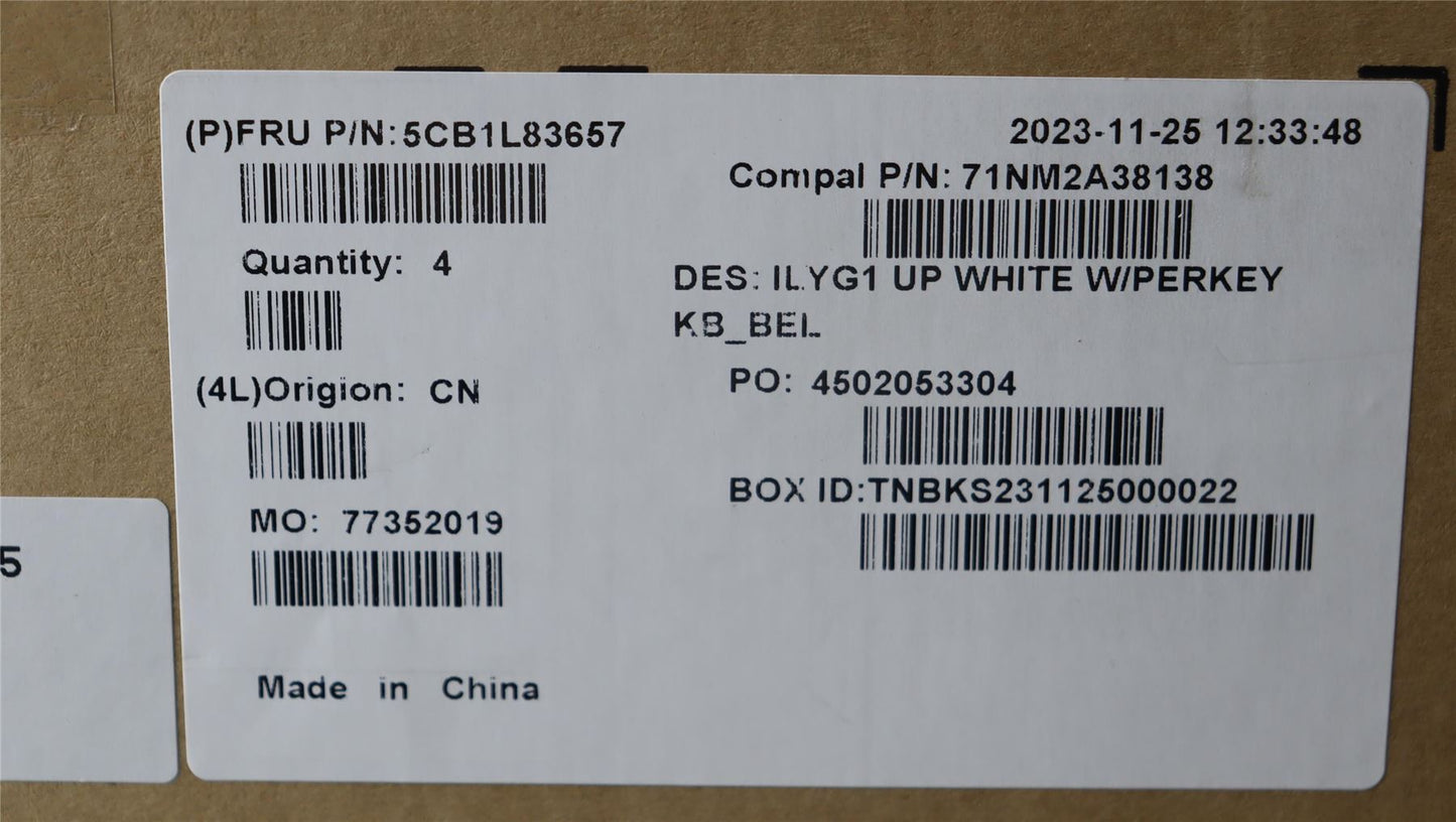 Lenovo UpperCaseASM_BEL C 82Y3 WH RGB 5CB1L83657