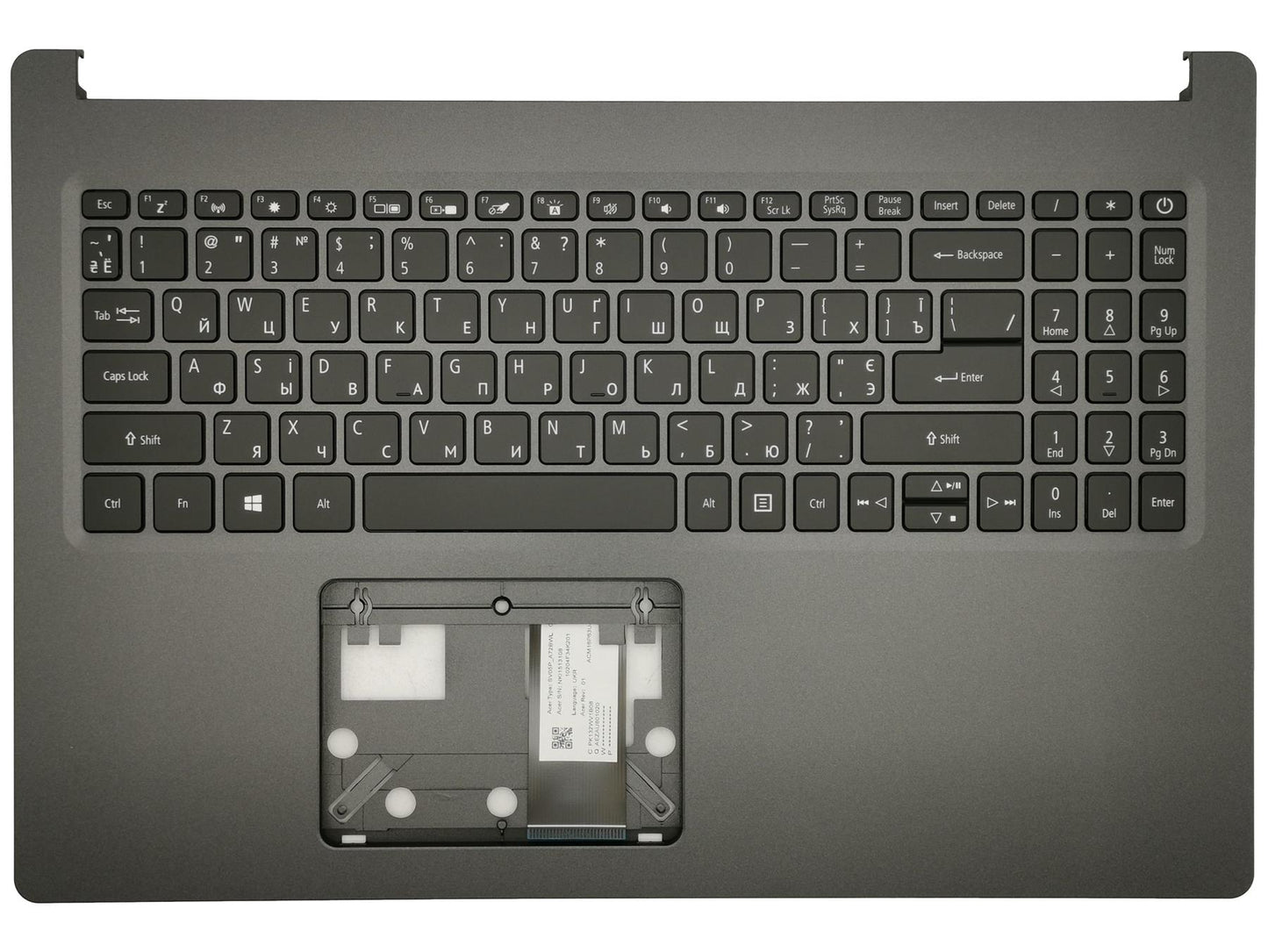 Acer Aspire A515-54 A515-54G Palmrest Cover Keyboard Ukrainian 6B.HDGN7.063