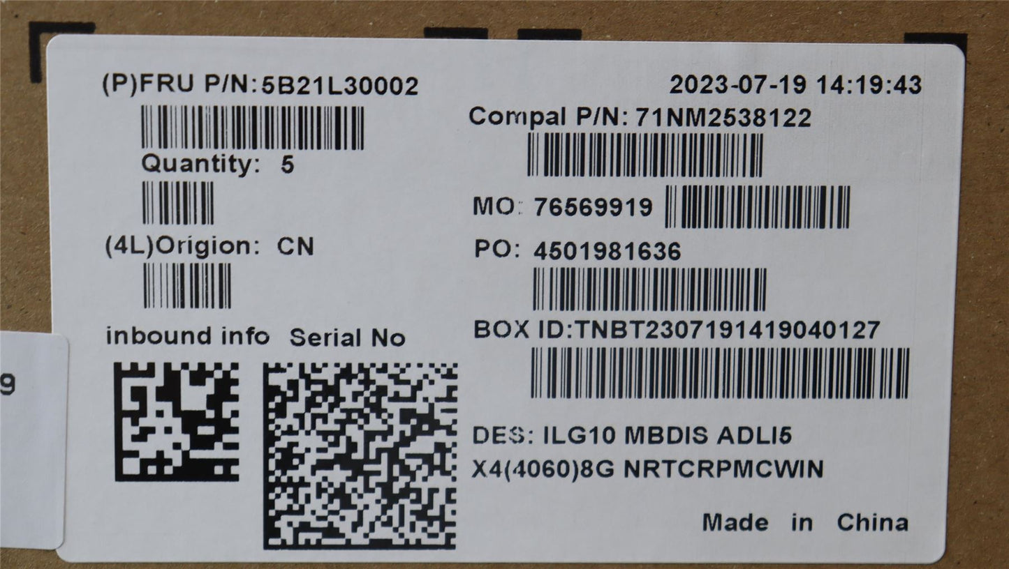 Lenovo LOQ 15IRH8 Motherboard Mainboard DIS INTELI512450H 5B21L30002