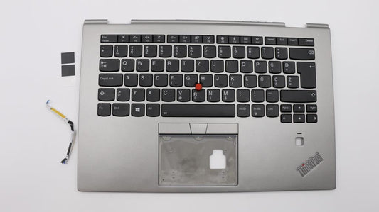Lenovo Yoga X1 3rd Gen Keyboard Palmrest Top Cover Slovenian Silver 01LX967