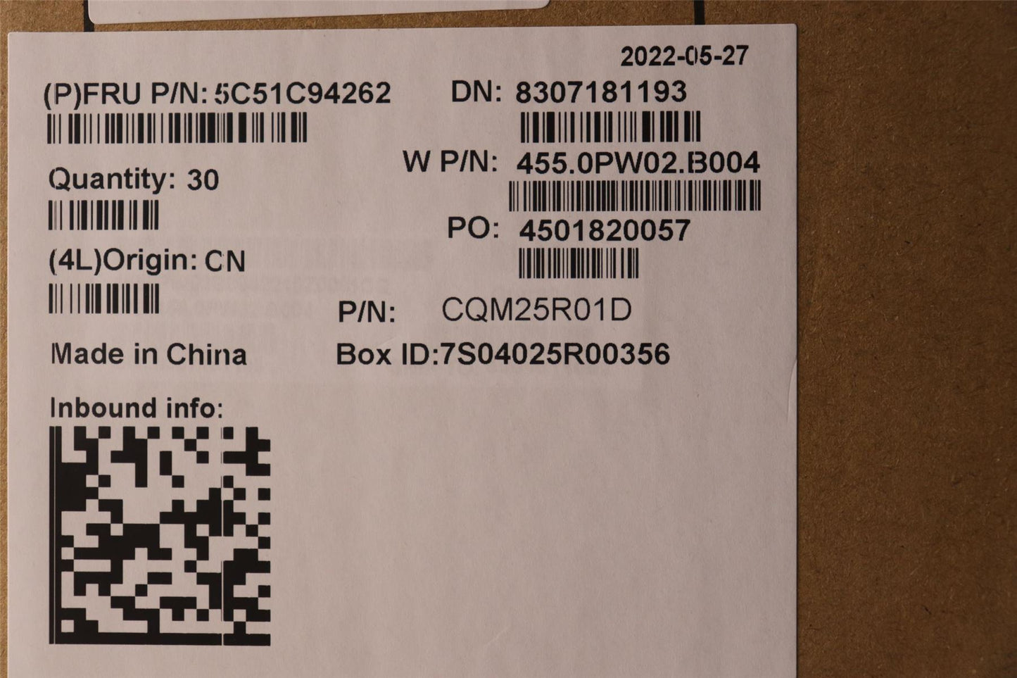 Lenovo FRUSubCard SENORBOARD_CS_213556 5C51C94262