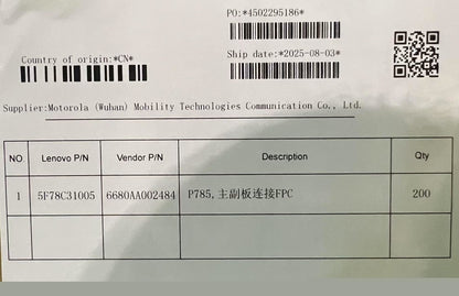 Lenovo TB361FU USB_FPC&*6680AA002484 CS USB FPC Board 5F78C31005