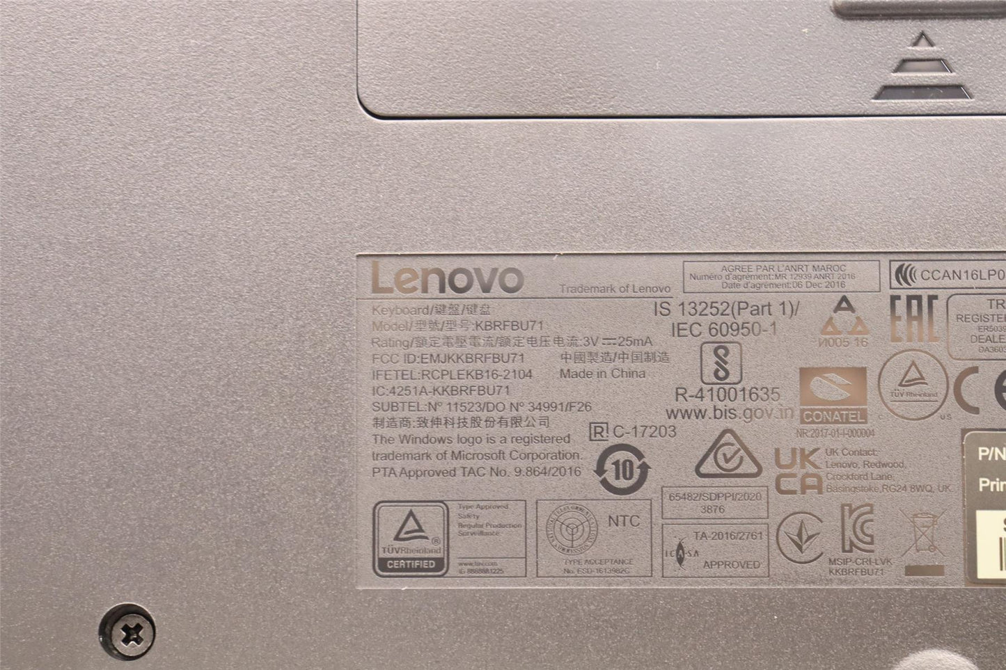 Lenovo WL KM Calliope BK RUS 5KM0U87662