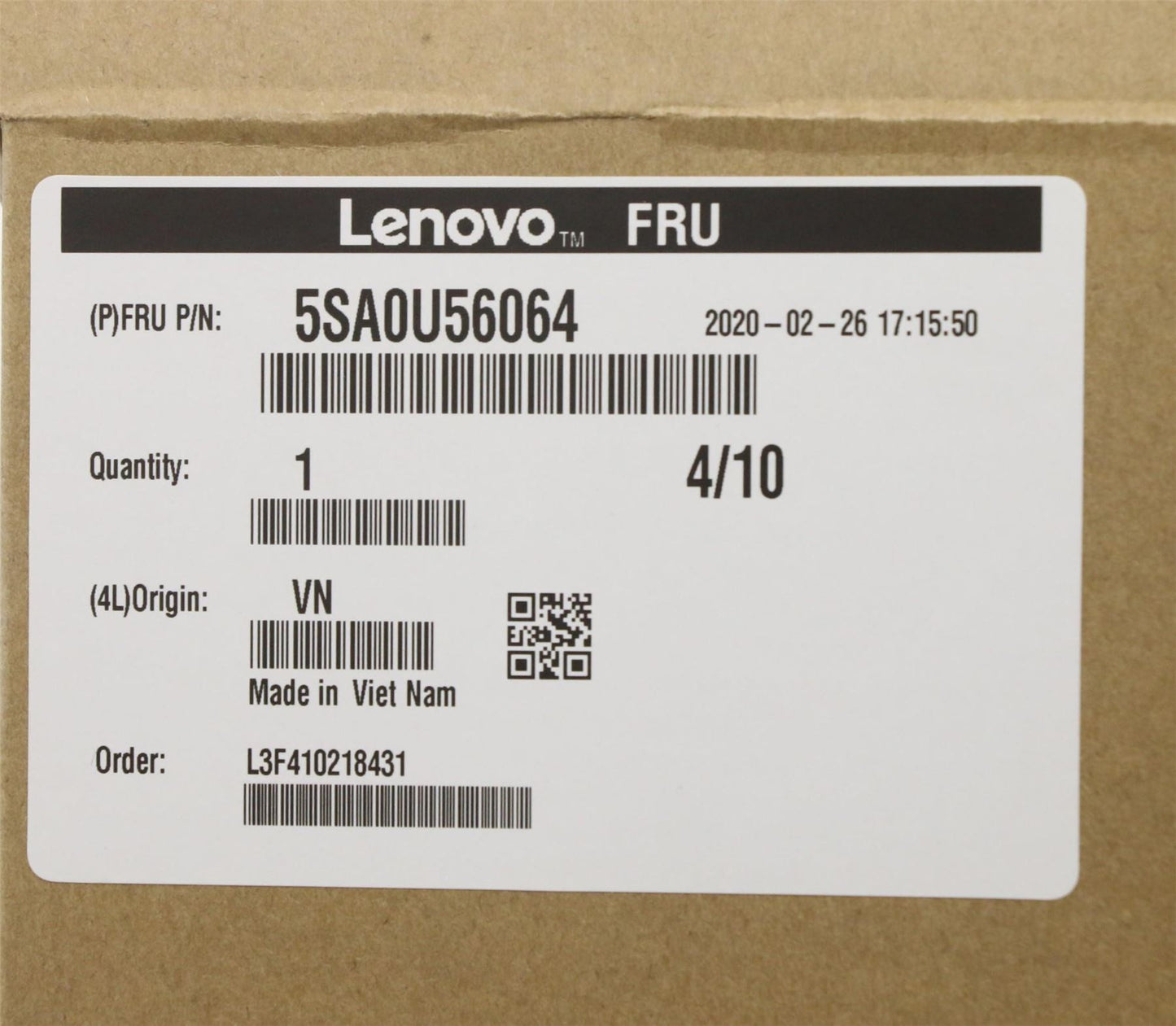 Lenovo ThinkStation P330 2nd Gen CPU Processor 5SA0U56064