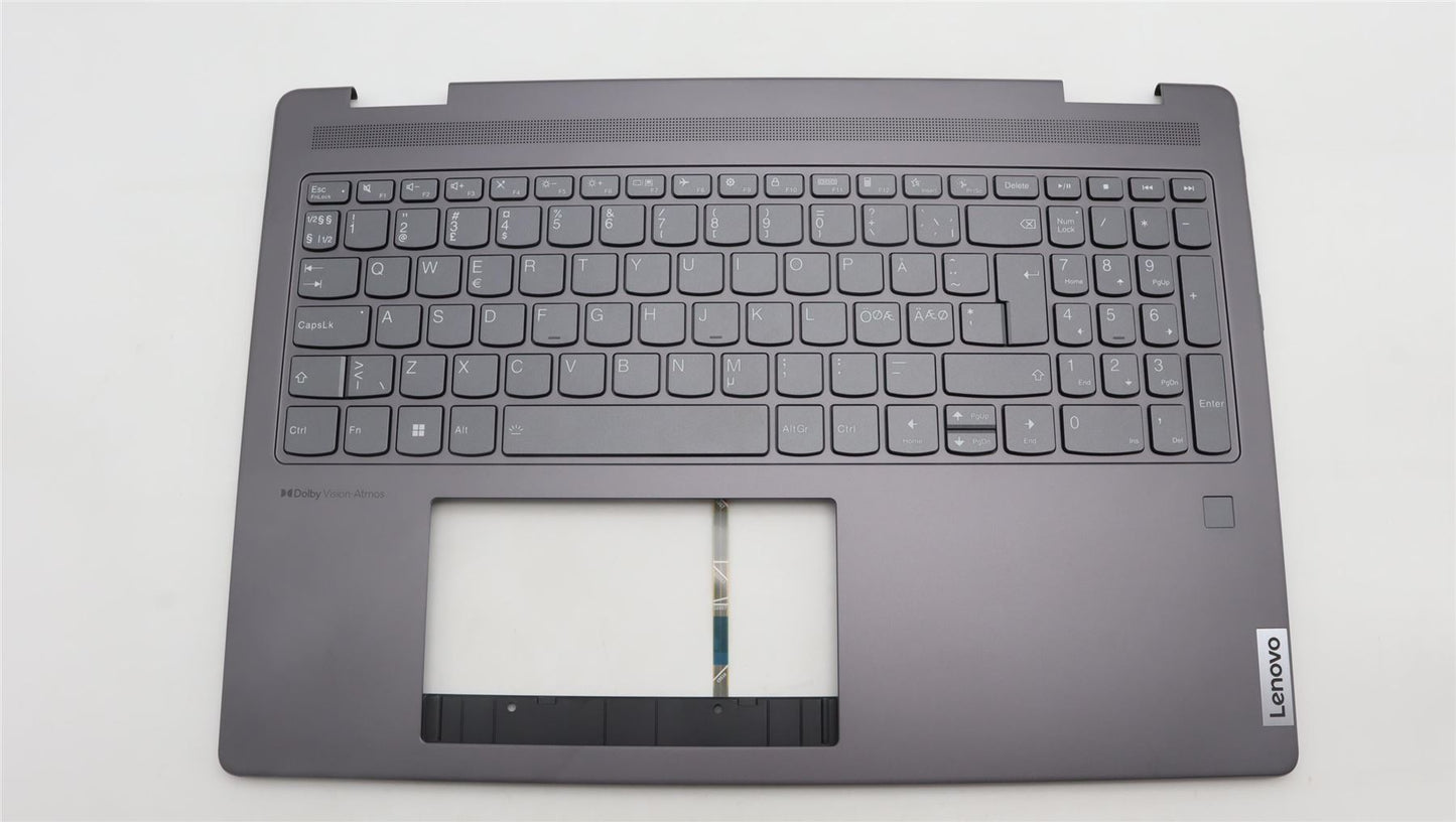 Lenovo Yoga 7 16IRL8 Keyboard Palmrest Top Cover Nordic Storm Grey 5CB1L31847