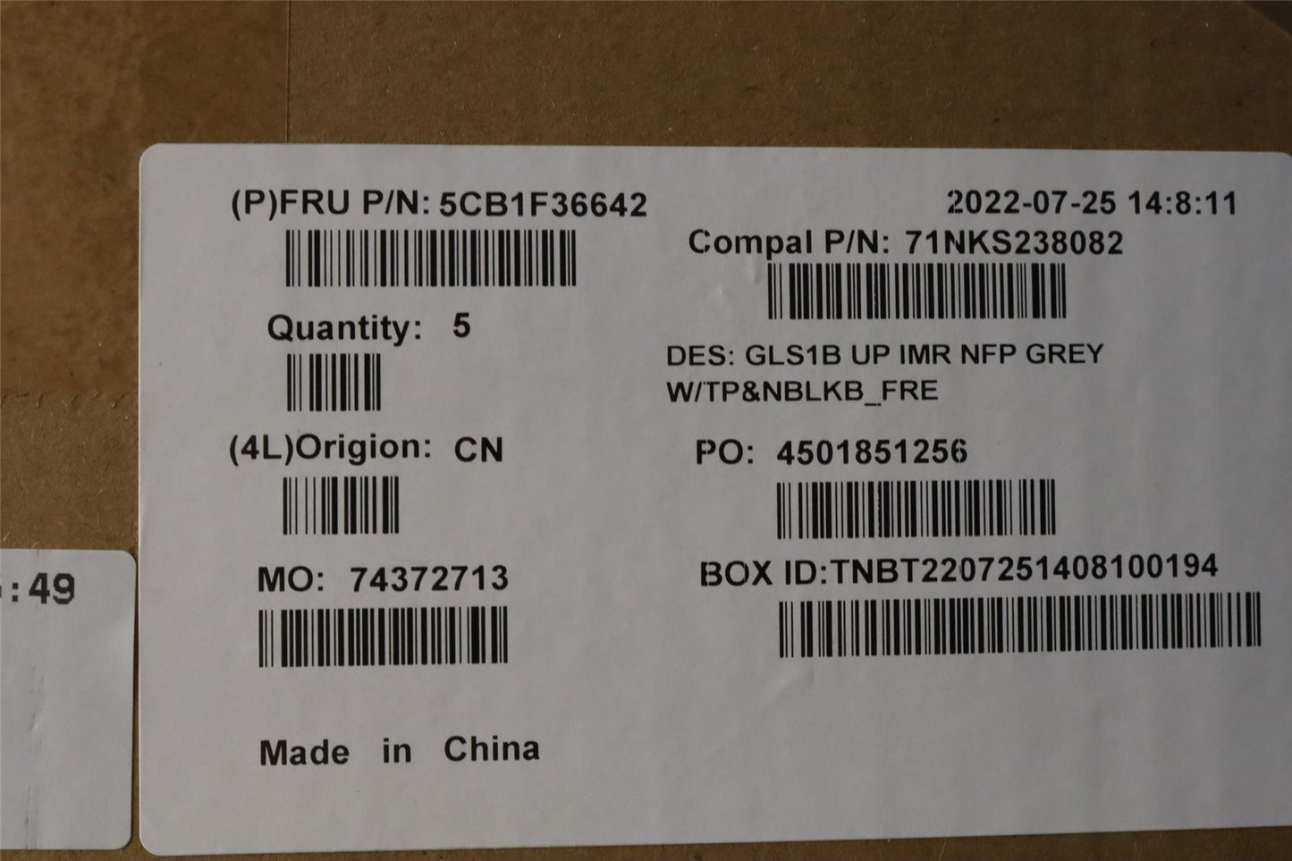 Lenovo IdeaPad 1 15ADA7 Palmrest Cover Touchpad Keyboard French Grey 5CB1F36642