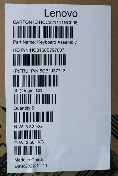 Lenovo Upper Case ASM_POR H 82VA GY 5CB1J37713