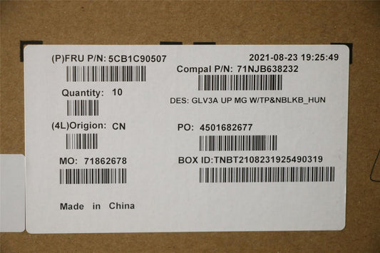 Lenovo ThinkBook 14 G3 ACL Palmrest Cover Touchpad Keyboard Grey 5CB1C90507